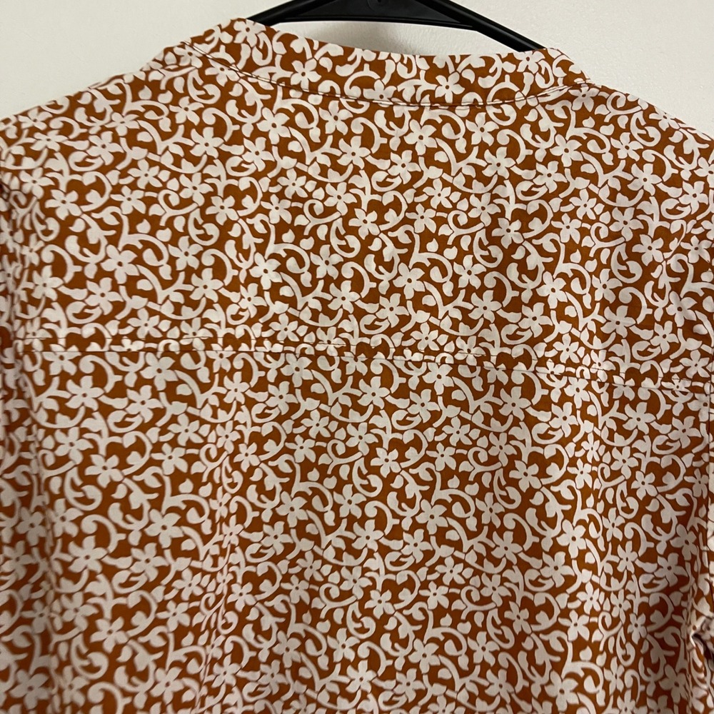Boden Womens Puff Sleeve Midi Dress Brown Front Button Cottagecore - Picture 6 of 10